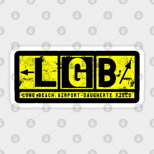 LGB Long Beach Airport Code Vintage Taxiway Sign Sticker by DesignedForFlight